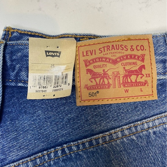 Levi’s 501 Women's Blue Denim Cutoff High rise Shorts size 25 - Picture 9 of 9